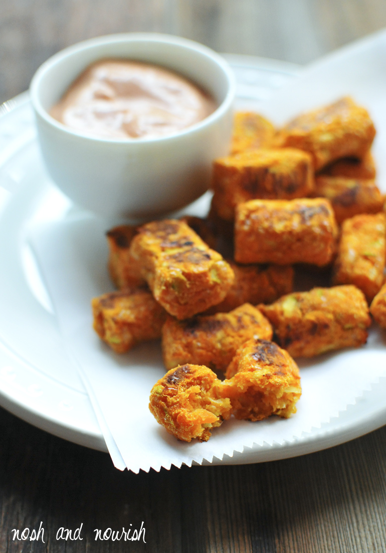 sweet potato tots with creamy ketchup