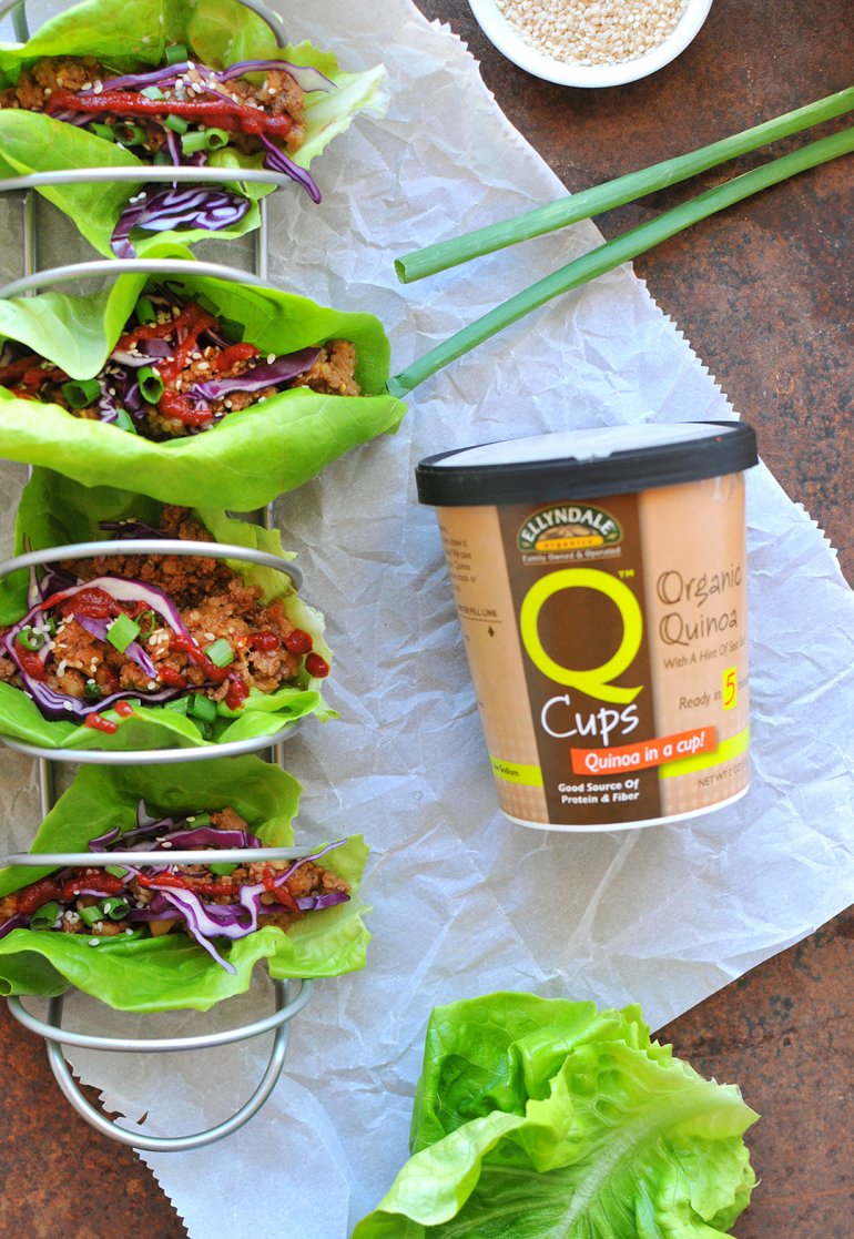 asian lettuce wraps with q cups from now foods