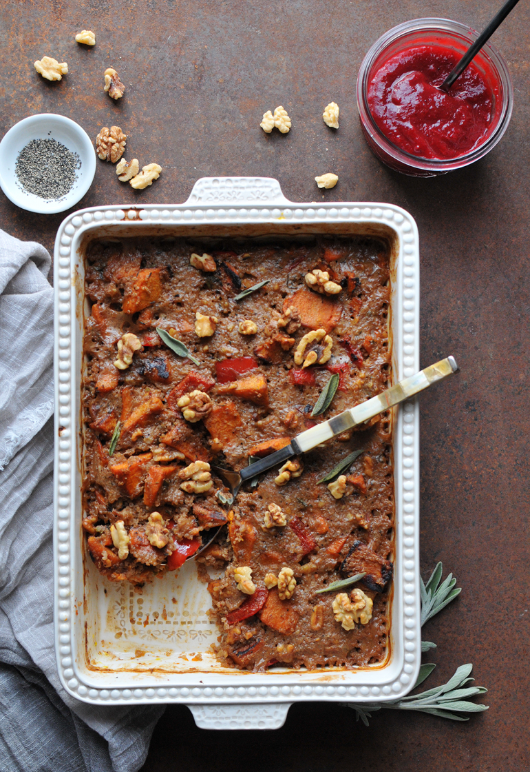 thanksgiving quinoa casserole whole pan