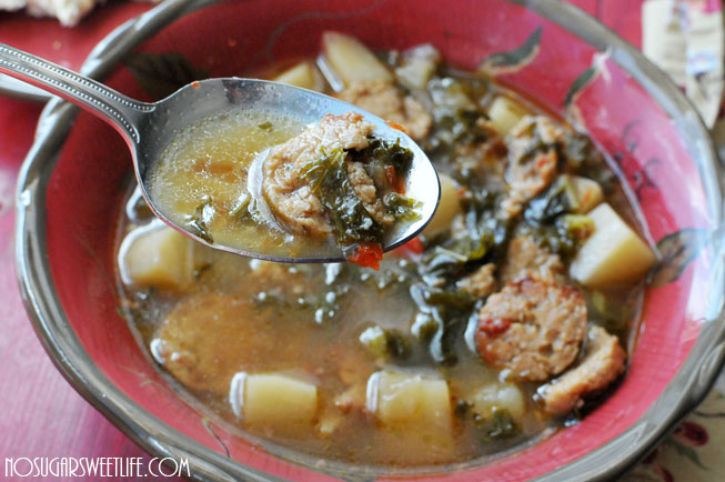 Slow Cooker *Mostly* Vegan Zuppa Toscana | Nosh and Nourish